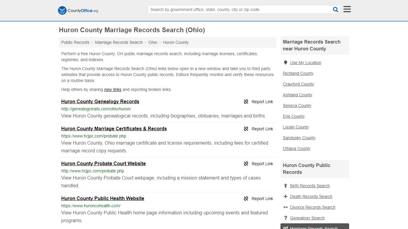 Marriage Records Search - Huron County, OH (Marriage Licenses ...